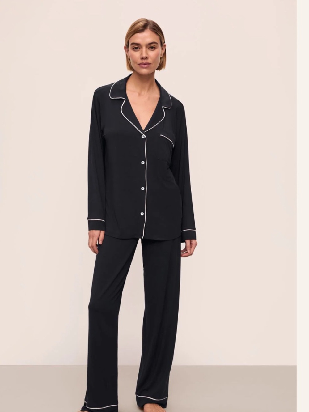 EBERJEY Gisele TENCEL™ Modal Long PJ Set. BLACK. Medium